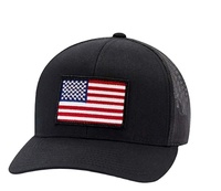 Parche de bandera personalizado 6 paneles Todo Negro ala curvada gorra de deporte al aire libre Vintage para hombre gorra de camionero de algodón clásico