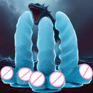 Dildo en silicone souple bleu fantaisie unique avec sensation et design réalistes pour une stimulation privée discrète - Product Image 1