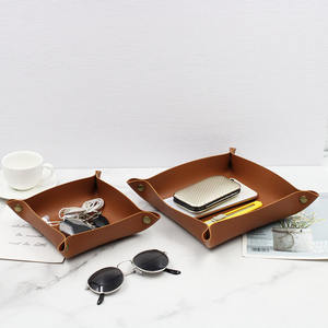 נייד מעור לוח שולחן מגש עיצוב הבית 4 צבעים עבור מטבע נסיעות צלחת אחסון עבור נשים גברים - Product Image 3