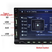 Dernier modèle de radio 2DIN avec port de charge Type-C, écran tactile 7 pouces, lecteur MP5, autoradio manuel, fabricants d'autoradios