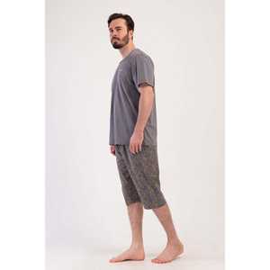 Ensemble Capri à manches courtes pour homme avec poches, col rond respirant, vêtements d'été imprimés - Product Image 2