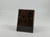 Enchufe Multifunción Retro de Madera de Nogal con Interruptor, Enchufe Eléctrico de Madera Antiguo para Uso Doméstico