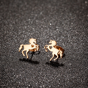 Orecchini a Perno in Acciaio Inossidabile Placcato Oro Rosa, Design Animale Traforato Retrò per Donne, Impermeabili, per Uso Quotidiano, Gioielli di Moda all'Ingrosso - Product Image 3