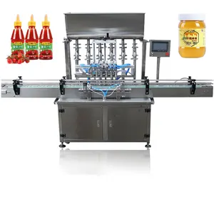 Machine de remplissage automatique de miel de 200ml d'économie d'énergie de piston/machine de remplissage de confiture entièrement automatique à haute productivité 6 têtes