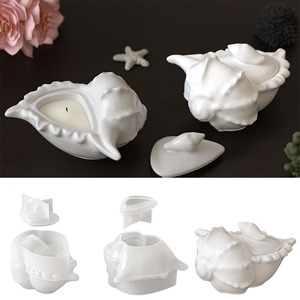 Moldes de silicona de concha marina para velas, bandejas de almacenamiento hechas a mano, moldes de resina de caracoles marinos, moldes DIY de caracoles con nudillos - Product Image 1