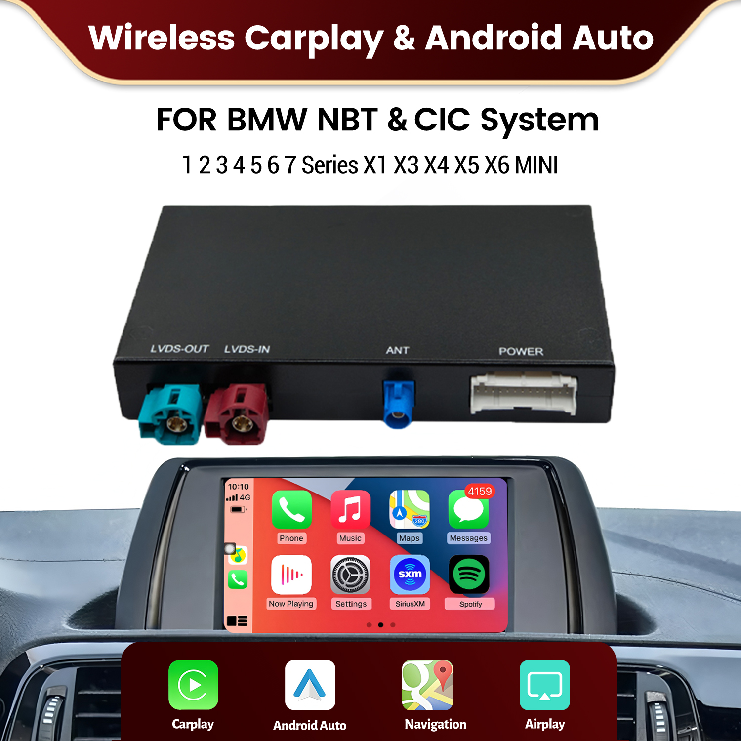 Wireless Carplay & Android Auto for BMW NBT/EVO/CIC/CCC