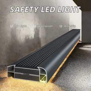 Profilé d'escalier antidérapant en aluminium avec insert en caoutchouc, marche d'escalier LED intérieure, bande de sécurité antidérapante - Product Image 2