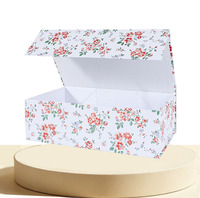 Boîte cadeau en carton rose à motifs floraux LFBOX avec couvercles magnétiques, 1 paquet |   Grandes boîtes de demande en mariage pour demoiselles d'honneur 13.8x8.3x4.4 Boîte rectangulaire pour mariage