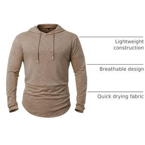 <b>Men</b> <b>Running</b> <b>Hoodie</b> Lightweight Breathable Quick Dry Hoodies For Training Gym Jogging and Outdoor Sports Wholesale - Product Image 3