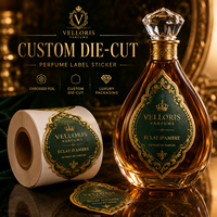 Étiquettes de parfum personnalisées avec logo sur mesure, impression en rouleau pour machine d'étiquetage automatique, étiquettes d'emballage de bouteilles de luxe imperméables