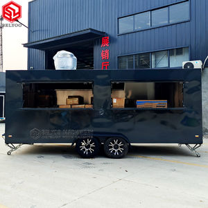 Truk Makanan Jalan Trailer makanan kotak seluler hitam truk makanan seluler untuk dijual Pizza Amerika disesuaikan - Product Image 2