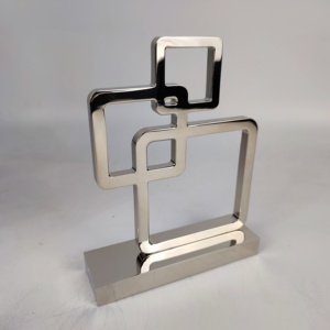 Cadre en métal argenté de petite taille en aluminium et fer pour la décoration de <span class=keywords><strong>salon</strong></span>, arts métalliques pour chambre d'amis, vente en gros d'usine - Product Image 3