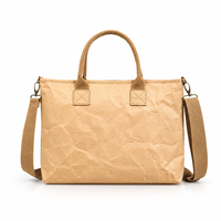 Sac pour ordinateur portable en papier kraft lavable, sacoche d'affaires avec bandoulière amovible pour le bureau et les voyages, vente en gros