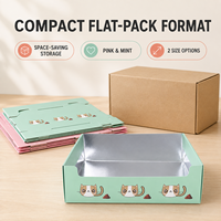 Bac à litière pliable jetable pour chat, avec revêtement argenté, portable, en carton, pour voyage, deux tailles, vente en gros