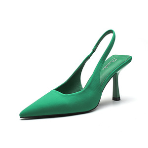 Zapatos de Tacón Alto con Punta en Pico para Mujer, Sandalias de Verano Negras con Tira Trasera, Zapatos de Trabajo Profesionales, Estilo Stiletto - Product Image 5