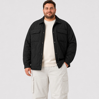 Chaqueta Acolchada de Plumón para Hombre, Estilo Workwear, con Cuello Extendido, Botones, Bolsillos, para Invierno, Tallas Grandes y Extra Grandes, hasta 6XL 7XL