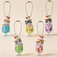 Vente flash : Porte-clés pendentif chaton en forme de capsule de crème glacée, cadeau idéal pour les passionnés de chats, les enfants, les filles et les amoureux des animaux