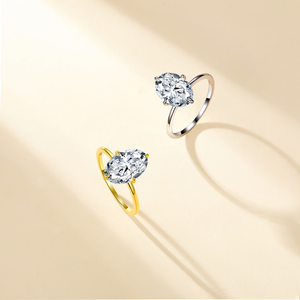 <span class=keywords><strong>Bague</strong></span> de fiançailles <span class=keywords><strong>solitaire</strong></span> ovale de luxe en moissanite 4,5 CTW, argent sterling S925, bijoux fins - Product Image 4