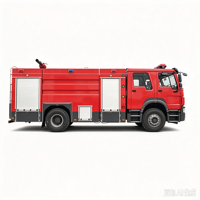 HOWO Truk Pemadam Kebakaran Single Axle Double Cab dengan Pompa Pemadam Kebakaran untuk Penyelamatan Kebakaran Industri, Harga Grosir Truk Pemadam Kebakaran
