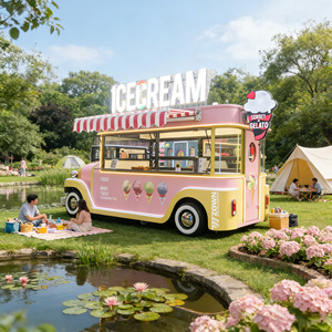 Innovative mobile food trucks, fully equipped ice cream trucks, ice cream carts, <b>trailer</b>-style food trucks. - Product Image 1