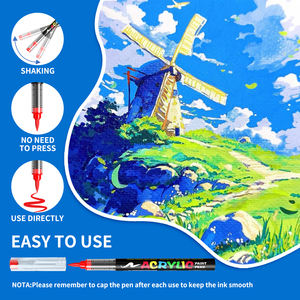 240 रंग ऐक्रेलिक पेंट मार्कर, नरम ब्रश टिप पेन और मार्कर, लकड़ी, पत्थर, कैनवास, कांच के लिए ऐक्रेलिक पेंट पेन - Product Image 5