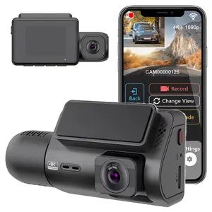 Slimme Auto-Dvr-Camera 'S Voor En Binnen Met Dubbele Lens Met Gps Wifi-Dashboard Wdr 2ch Ir Nachtzicht Supercondensator Dashcam 4K
