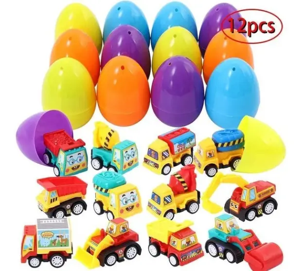 Nuoxin Factory Venta al por mayor Niños Regalo Coche Lleno Huevos de Pascua de plástico con juguetes en el interior