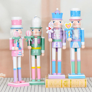 Cascanueces Decorativo Pintado a Mano <span class=keywords><strong>de</strong></span> 38 cm, Cascanueces Navideño <span class=keywords><strong>de</strong></span> Madera con Bastón <span class=keywords><strong>de</strong></span> Caramelo para Decoración - Product Image 1