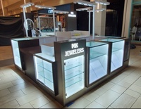 Kiosque de bijouterie en verre, style minimaliste et moderne, armoire d'exposition de bijoux, avec lumière LED, pour centres commerciaux