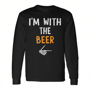 T-shirt à manches longues « I'm With The Beer », costume d'Halloween, chemise assortie pour couple - Product Image 2