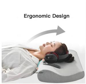 Almohada ergonómica de espuma viscoelástica de rebote lento para alivio del dolor con orificio para la oreja, ideal para inflamación de oído y recuperación postquirúrgica - Product Image 3