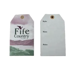 White Card Paper Hangtag New Design Custom Offset Printing Die Cut Logo Hang Tags for Clothing
