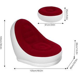 Sofá Cama Inflable Plegable Portátil de PVC Moderno DON FELIZ AE-120 para Exteriores, Sala de Estar, Dormitorio u Hospital - Product Image 2