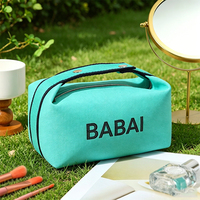 Sacs de voyage en toile unie avec fermeture éclair, trousse de toilette, sac de maquillage personnalisé résistant à l'eau, cadeau de beauté