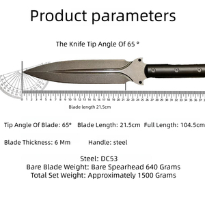 Couteau tactique de qualité DIY avec manche en acier inoxydable G10, lame non réglable de 4,0 mm d'épaisseur, personnalisable pour l'extérieur - Product Image 1