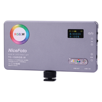 TC-158RGB.W NiceFoto 10W Lumière vidéo LED RVB avec batterie rechargeable intégrée, éclairage d'appoint pour caméra vidéo