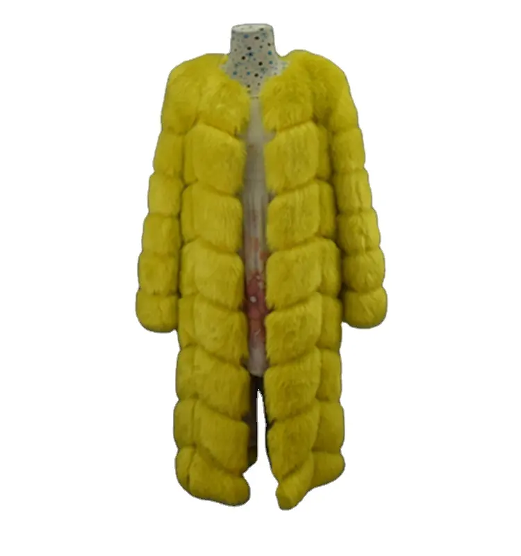 2018 새로운 고품질 저렴한 가짜 여우 모피 조끼 가짜 모피 코트 자켓 여성 코트 조끼 조끼 110cm 긴 모피 코트