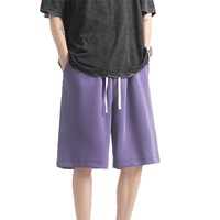 Shorts pour hommes de couleur unie, nouvelle collection été, style décontracté américain, tendance, coupe ample, avec cordon de serrage, jambe droite
