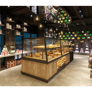 <span class=keywords><strong>Prix</strong></span> d'usine ensemble complet boulangerie gâteau pain vitrine en verre pour café magasin comptoir meubles design d'intérieur vitrines - Product Image 2