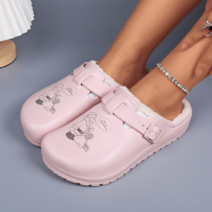 Zuecos Impermeables de EVA, Pantuflas Peludas de Invierno para Mujer, Zapatos de Jardín Térmicos con Estampado de Feliz Navidad, Envío Inmediato desde Almacén en el Extranjero - Product Image 2