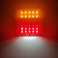Bestseller 26 LED Rouge Jaune Bicolore 12V Universel pour Voiture 110x104mm Camion Remorque Feu Arrière Frein Plaque d'Immatriculation