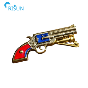 Produttore 3D teschio croce pistola sparatutto <span class=keywords><strong>fucile</strong></span> lancia da arma da fuoco smalto spille spille Custom spille smalto pistola spille - Product Image 2