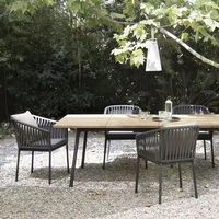 Ensemble de table et de chaises de salle à manger en aluminium moderne pour l'extérieur, imperméable, durable, écologique, pour jardin, patio, bord de mer, villa, terrasse, salon
