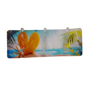 Ganchos para ropa sin taladro para baño, ganchos para puerta, ganchos adhesivos portátiles de colores, 3 filas de ganchos de 3 eslabones para abrigos y sombreros, de un yuan y - Product Image 2