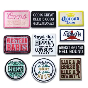 Wholesaler Iron On Patch For Bucket Hats Custom Logo Western Hat Patches Iron Embroidery