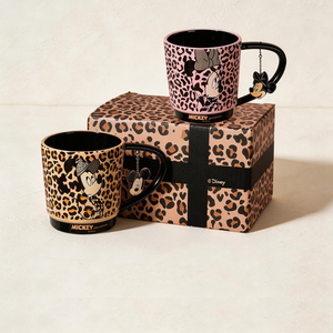 Mug en céramique à imprimé léopard 300 ml, <span class=keywords><strong>tasse</strong></span> à café Mickey/Minnie avec poignée décorative, coffret cadeau pour couple, pour la maison ou le bureau - Product Image 3