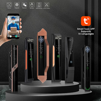 Tuya Modern V800 Slimme Deurgreep Slot met Gezichtsherkenning Groothandel Zwart Aluminium Legering WiFi Verbinding voor Huishoudens