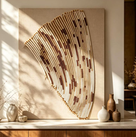 Art mural 3D Wabi Sabi minimaliste à texture de corde, abstrait neutre en fibres pour la décoration de la maison, du salon, de l'entrée et de la maison de thé