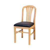 Chaises de salle à manger en bois massif en gros avec sièges en cuir véritable, dotées d'un design à dossier en échelle pour les restaurants