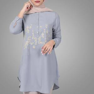Nueva Llegada Musulmán Tradicional Casual Wear Túnica Blusa Manga Larga Bordado Moda Estilo Turco Tops Abaya - Product Image 2